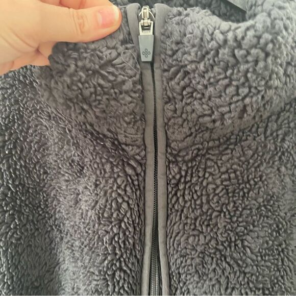 Shambhala Dark Grey Teddy Bear Quarter Zip Hoodie Sweater - Picture 2 of 4